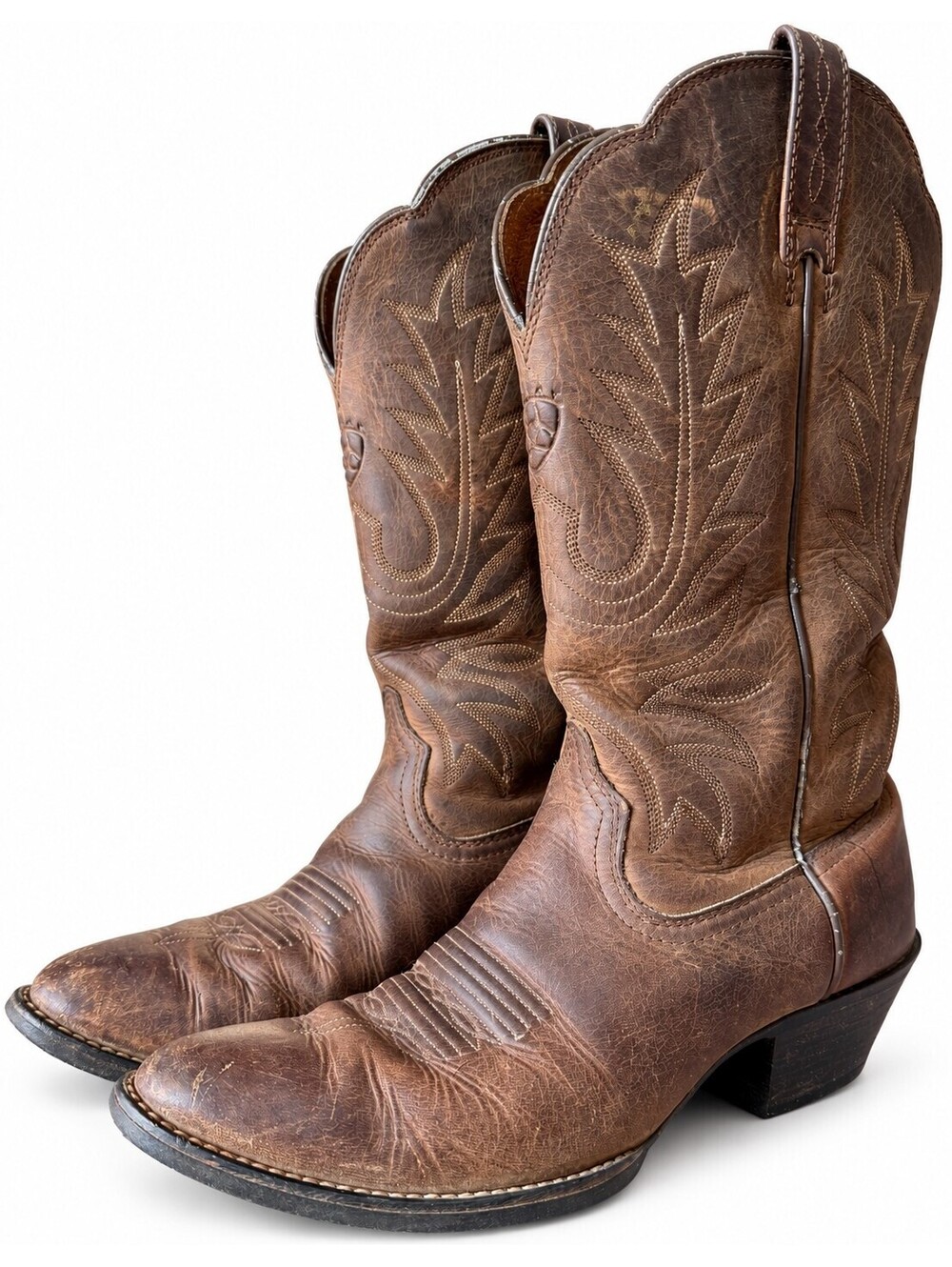 Ariat Heritage R Toe Brown Leather Western Cowgirl Boots 7B 10001021